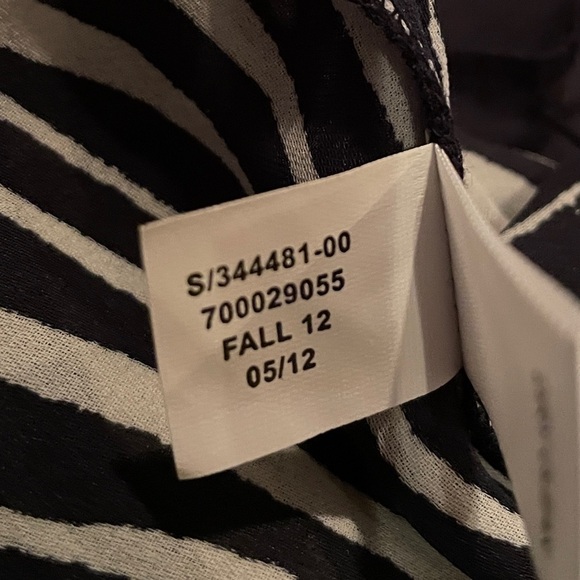 Banana Republic Striped High Neck Elegant Black Tan Striped Dress y2K 6T - Picture 9 of 10